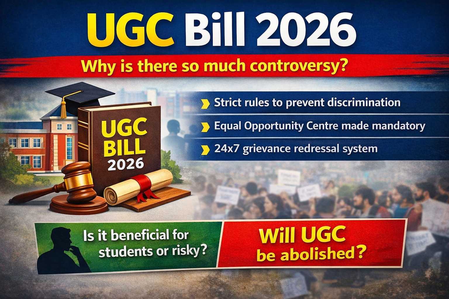 UGC Bill 2026 new rules explained in Hindi for students and colleges