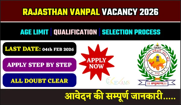 Rajasthan Forester Recruitment 2026 Notification Out for 259 वनपाल Posts